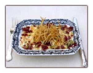 Oeufs brouillés aux pommes de terre et jamon iberico