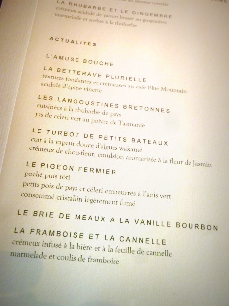 Menu Anne Sophie Pic