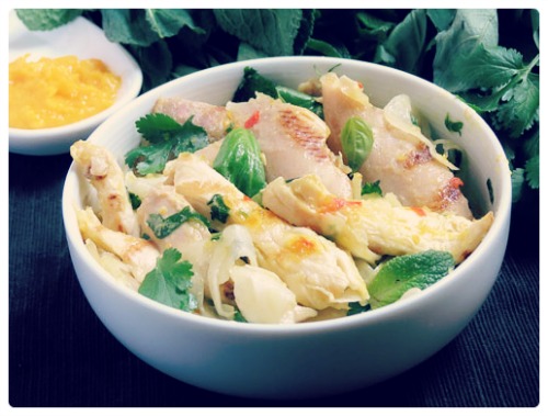 Salade de poulet au safran